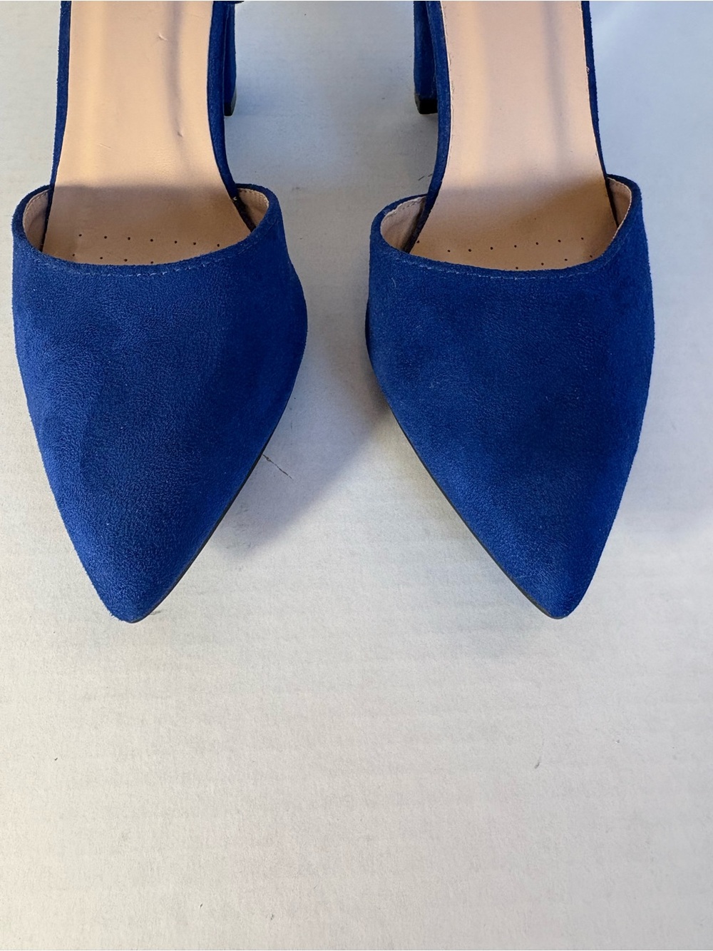 Forever Royal Blue Faux Suede D'Orsay Ankle Strap Heels Size 10 - Picture 6 of 10